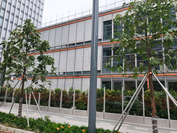 深圳前海G30薈同國際學校織物外遮陽工程實景照片